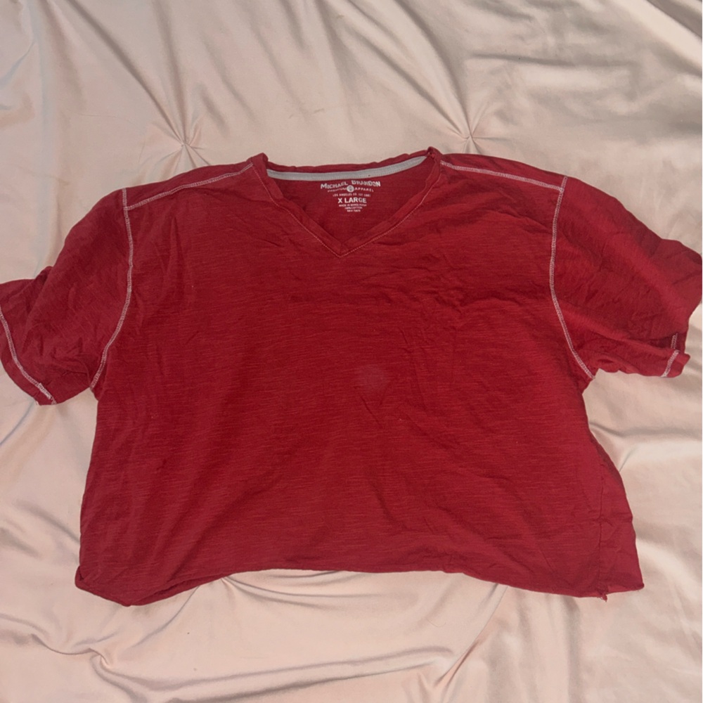 Michael Brandon Vibrant Red Cropped Tee